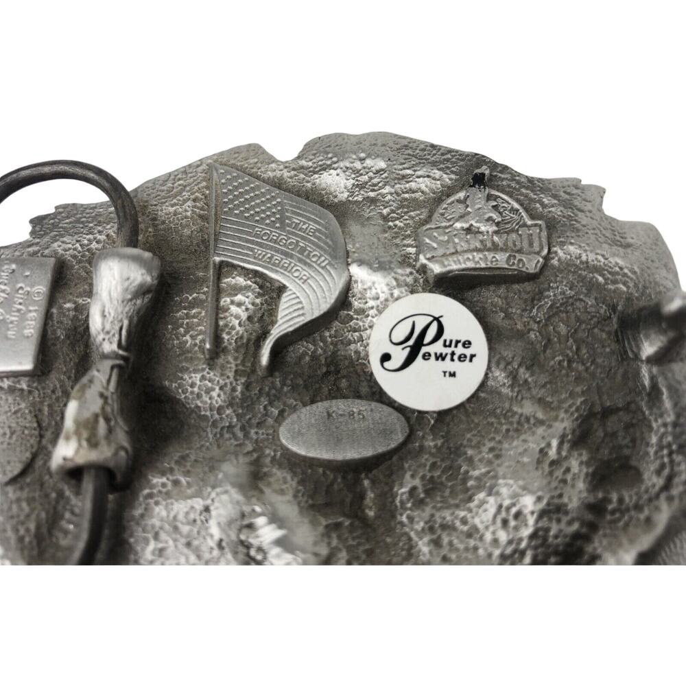 Vietnam Veterans Military Army Hero Vintage 1980's Pewter Siskiyou Belt Buckle - Picture 4 of 4